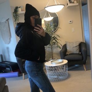 CROPPED PUFFER XS black with hood